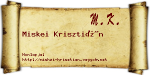 Miskei Krisztián névjegykártya